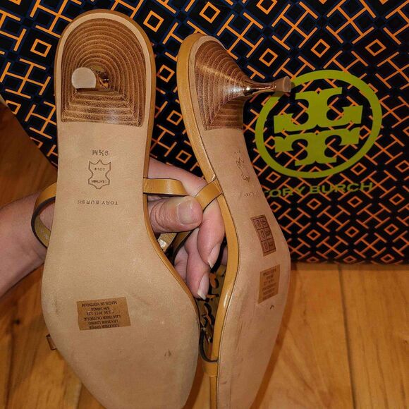 Tory Burch Designer Miller Geo Bombé Low Kitten Heel Sandal Size 9.5 - Picture 9 of 10